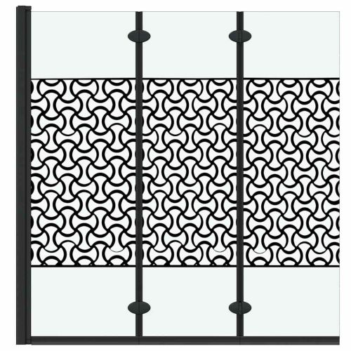 Душова обшивка Черен и прозрачен 130 x 130 cm закалено стъкло