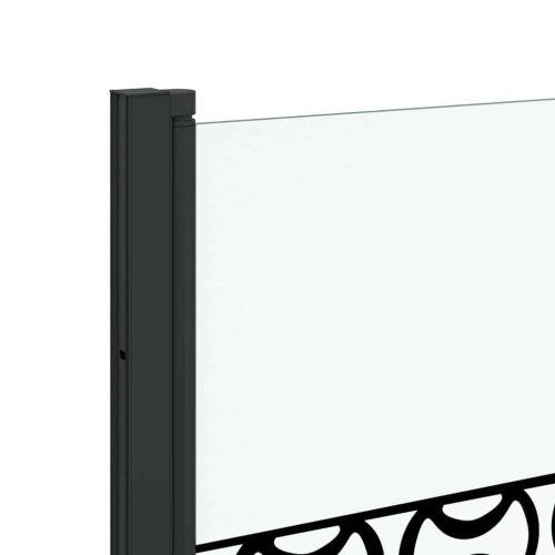 Душова обшивка Черен и прозрачен 130 x 130 cm закалено стъкло