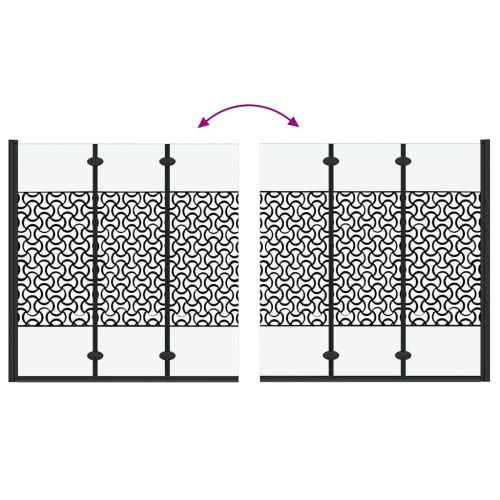 Душова обшивка Черен и прозрачен 130 x 130 cm закалено стъкло