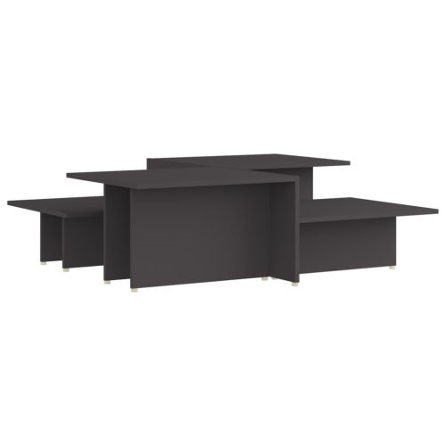 Кафе маси, 2 бр, сиви, 111,5x50x33 см, инженерно дърво