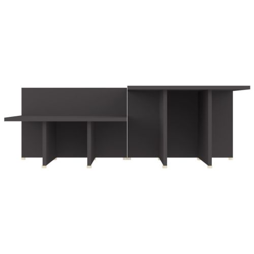 Кафе маси, 2 бр, сиви, 111,5x50x33 см, инженерно дърво