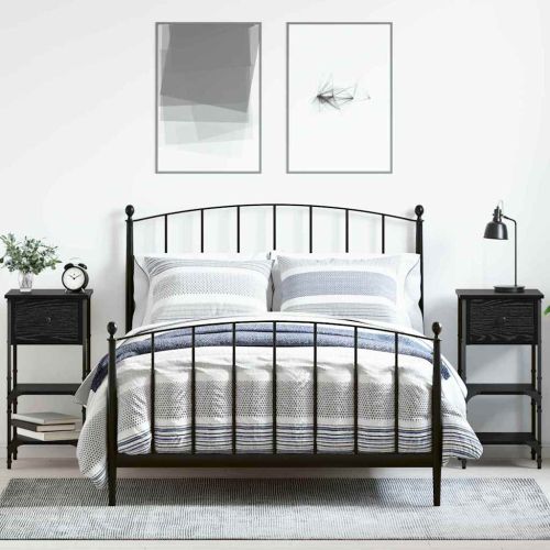 Нощен шкаф с чекмедже 2 pcs Черния дъб 33.5 x 36 x 70 см