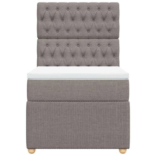 Боксспринг легло с матрак, таупе, 90x200 см, плат