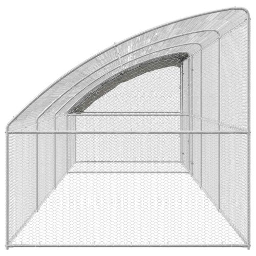 Клетка за пилета 4 pcs Сребрист 800 x 200 x 200 см Стомана и PE