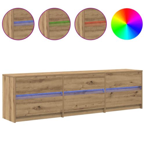 ТВ Единици 2 pcs Дъб 180 x 34 x 50 см Инженерно дърво