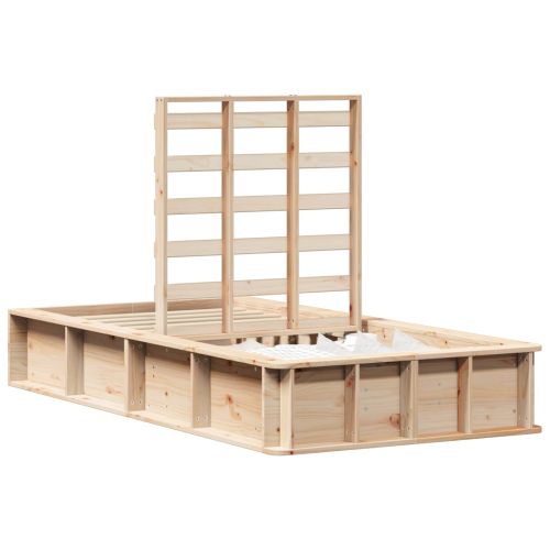 Рамка за легло Кафяво 90 x 200 cm Солидно борово дърво