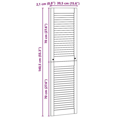 Врата за шкаф с врата 4 pcs Естествен 140,5 x 2,1 x 39,5 см