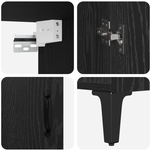 Висок шкаф 2 pcs Черния дъб Инженерно дърво