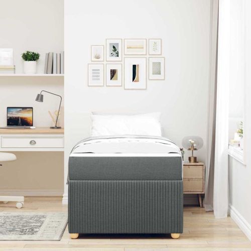 Рамка за легло с матрак Тъмен сив 80 x 200 cm текстил