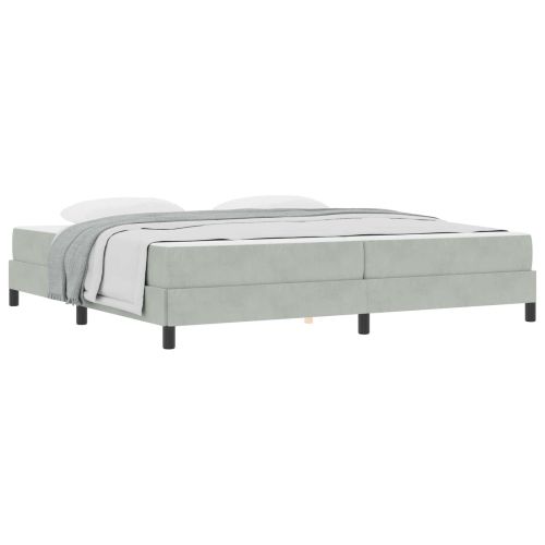 Легло с пружинирана основа Светлосиво 200 x 200 cm текстил