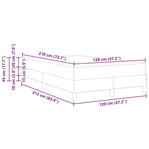 Легло с пружинирана основа Тъмен син 120 x 210 см текстил