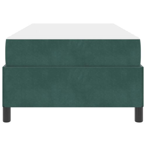 Рамка за легло с матрак Тъмен зелен 90 x 200 cm текстил