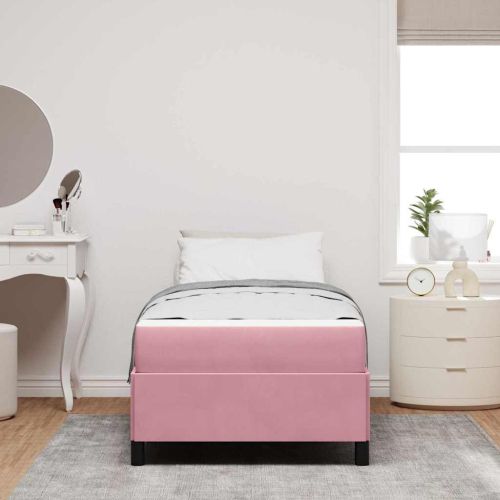 Рамка за легло с матрак Розово 90 x 200 cm текстил