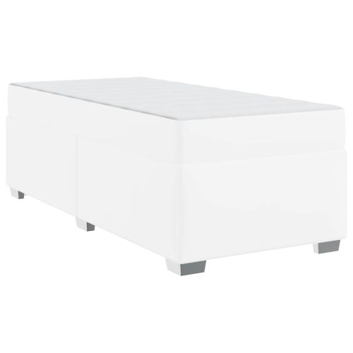 Рамка за легло с матрак Бяло 100 x 200 cm текстил