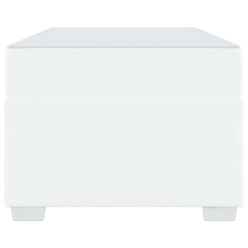 Рамка за легло с матрак Бяло 100 x 200 cm текстил