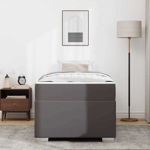 Рамка за легло с матрак Сив 100 x 200 cm текстил