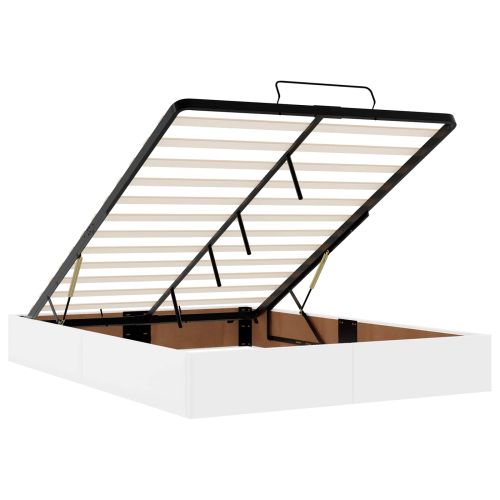 Рамка за легло с матрак с матрак 2 pcs Бяло ПВЦ