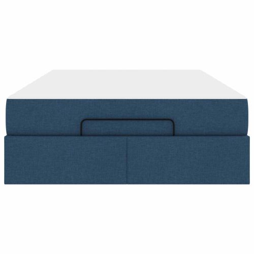 Рамка за легло с матрак с матрак 2 pcs Синьо текстил