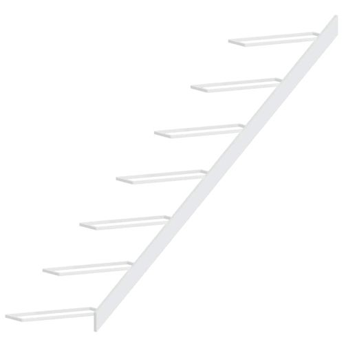 Стойка за вино за 7 бутилки, стенен монтаж, бяла, метал