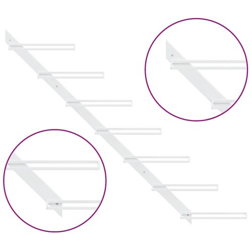 Стойка за вино за 7 бутилки, стенен монтаж, бяла, метал