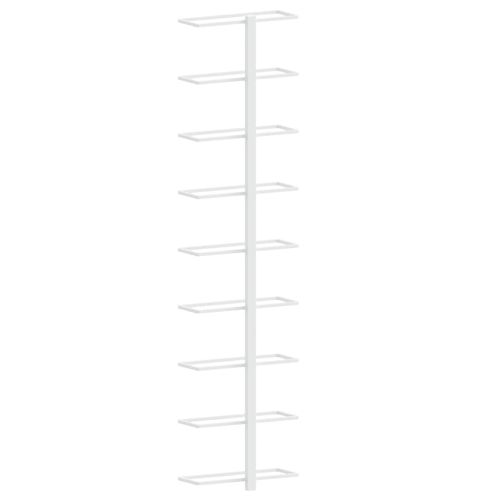 Стойка за вино за 9 бутилки, стенен монтаж, бяла, желязо