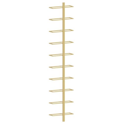 Стенни стойки за вино за 10 бутилки 2 бр златисти метални