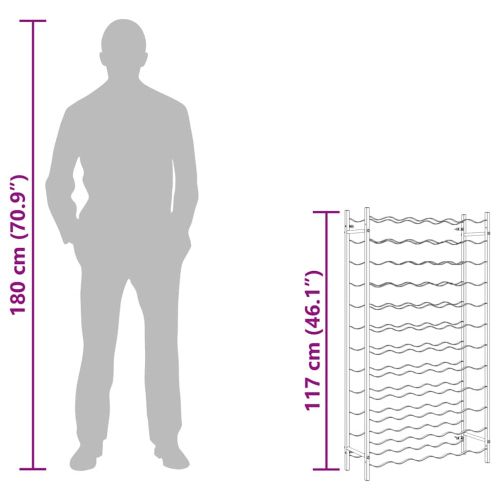 Стойка за вино за 72 бутилки, златиста, метална