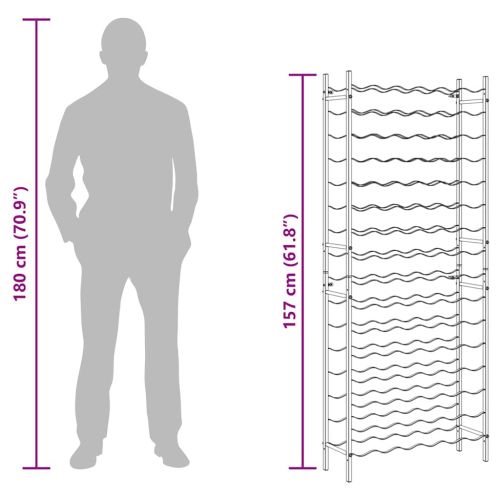 Стойка за вино за 96 бутилки, златиста, метална