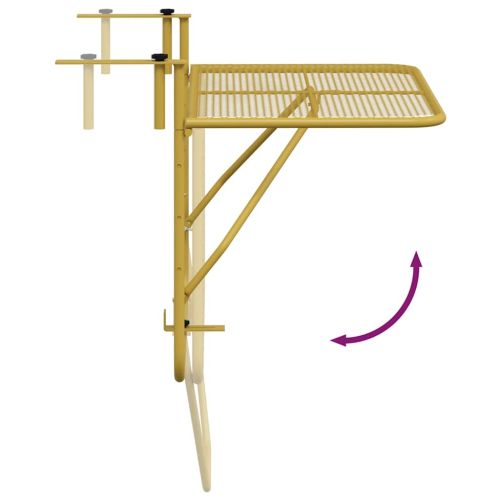 Балконска масичка, златиста, 60x40 см, стомана