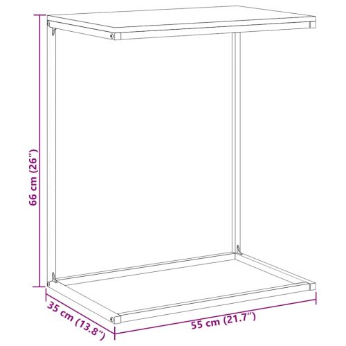 Странична маса, бяла, 55x35x66 см, инженерна дървесина