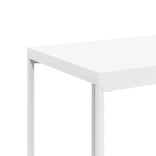 Помощна маса с колелца бяла 40x30x63,5 см инженерно дърво