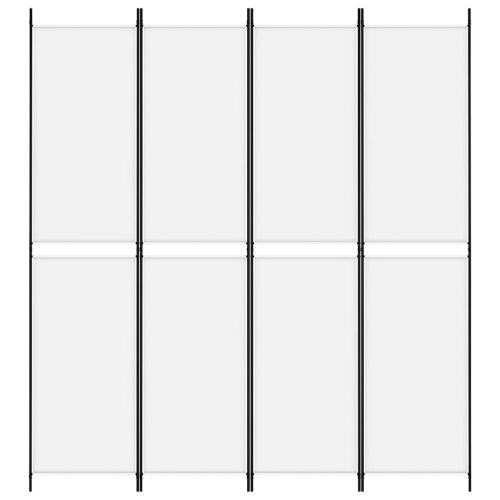 Параван за стая, 4 панела, бял, 200x220 см, текстил