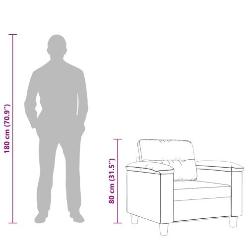 Фотьойл, светлосив, 60 см, микрофибърен текстил