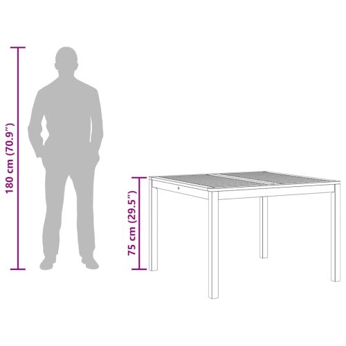 Градинска трапезна маса, 110x110x75 см, акация масив