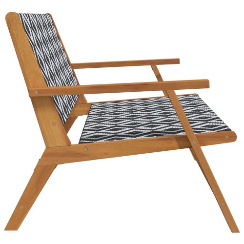 Градинска мебел Черен и бял 122 x 78 x 73 см