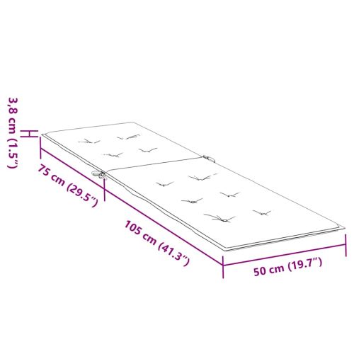 Възглавница за стол шезлонг меланж антрацит (75+105) x 50 x 4 см