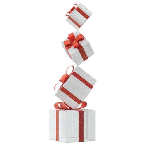 Коледна декорация Кутия за подарък 80 светодиода Топло бяло