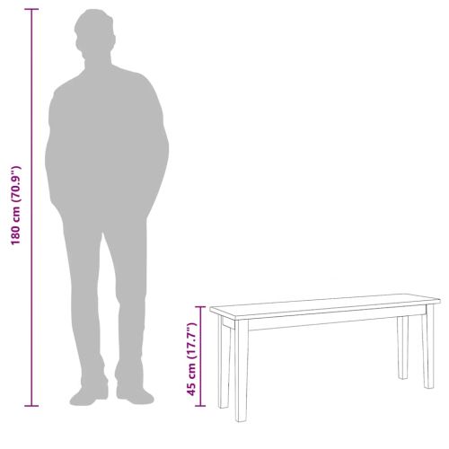 Пейка 110 cm Масивна дървесина Гума