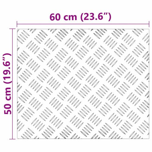 Стъпало Правоъгълна 2 pcs Сребрист 60 x 50 cm Алуминий