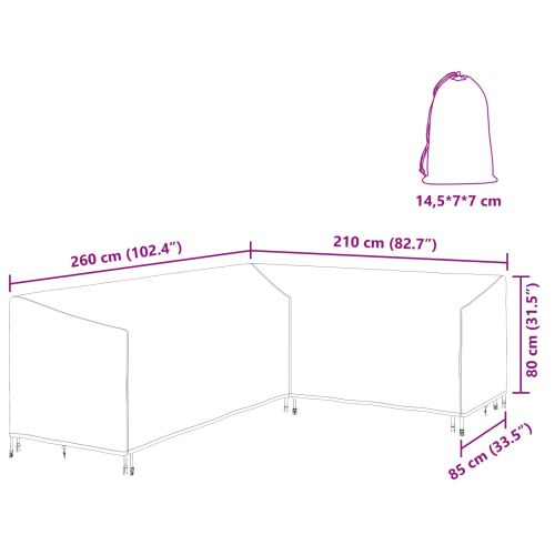 Покривало за мебели 260 x 210 x 80 cm 600D оксфордска тъкан