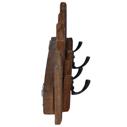 Закачалка Кафяво 48 x 8 x 15 см Масивно махагоново дърво