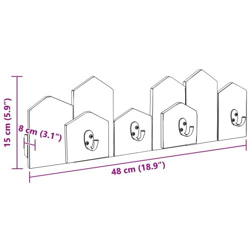 Закачалка Кафяво 48 x 8 x 15 см Масивно махагоново дърво