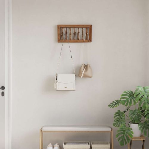 Закачалка Кафяво 50 x 11 x 25 см Масивно махагоново дърво