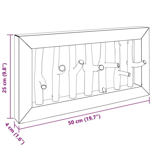 Закачалка Кафяво 50 x 11 x 25 см Масивно махагоново дърво