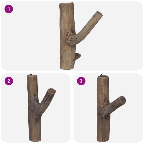 Кука Кафяво 4 x 4 x 14 см Солидно възстановено дърво