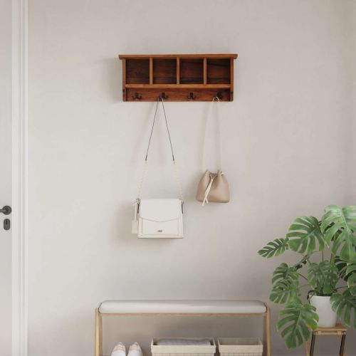 Закачалка Кафяво 70 x 11 x 27 см Масивно махагоново дърво