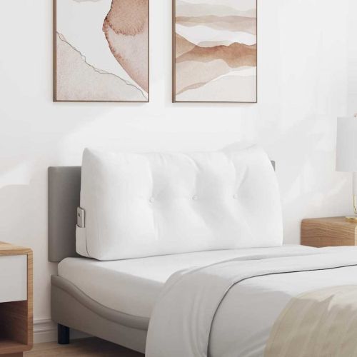 Възглавница за гръб Бяло 100 x 24 x 50 см текстил