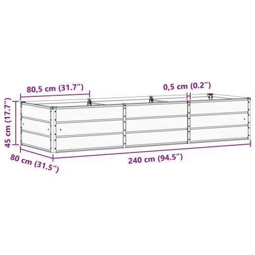 Кашпа Антрацит 240 x 80 x 45 cm Стомана