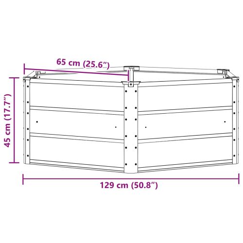 Кашпа Пастелно зелено 129 x 129 x 45 cm Стомана