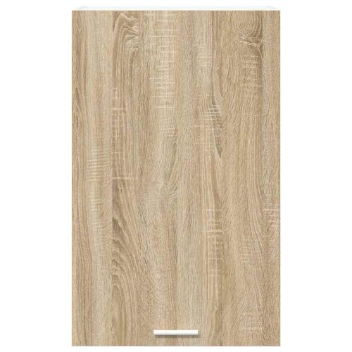 Висящ шкаф Сонома дъб и бяло 50 x 31 x 80 см Инженерно дърво